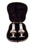 Pair of Victorian silver pepper shakers