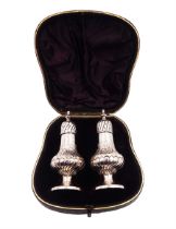 Pair of Victorian silver pepper shakers