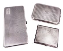 Three early 20th century silver cigarette cases