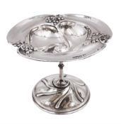 Art Nouveau silver bon bon dish