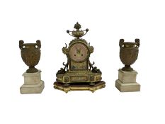 French - late 19th century 8-day clock set