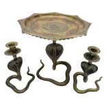 Indian brass pedestal dish