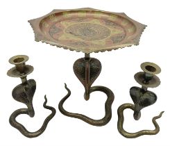 Indian brass pedestal dish