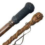 19th century wooden walking stick
