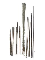 Collection of split cane and similar part fishing rods