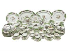 Paragon Rockingham pattern part tea and dinner service including three teapots