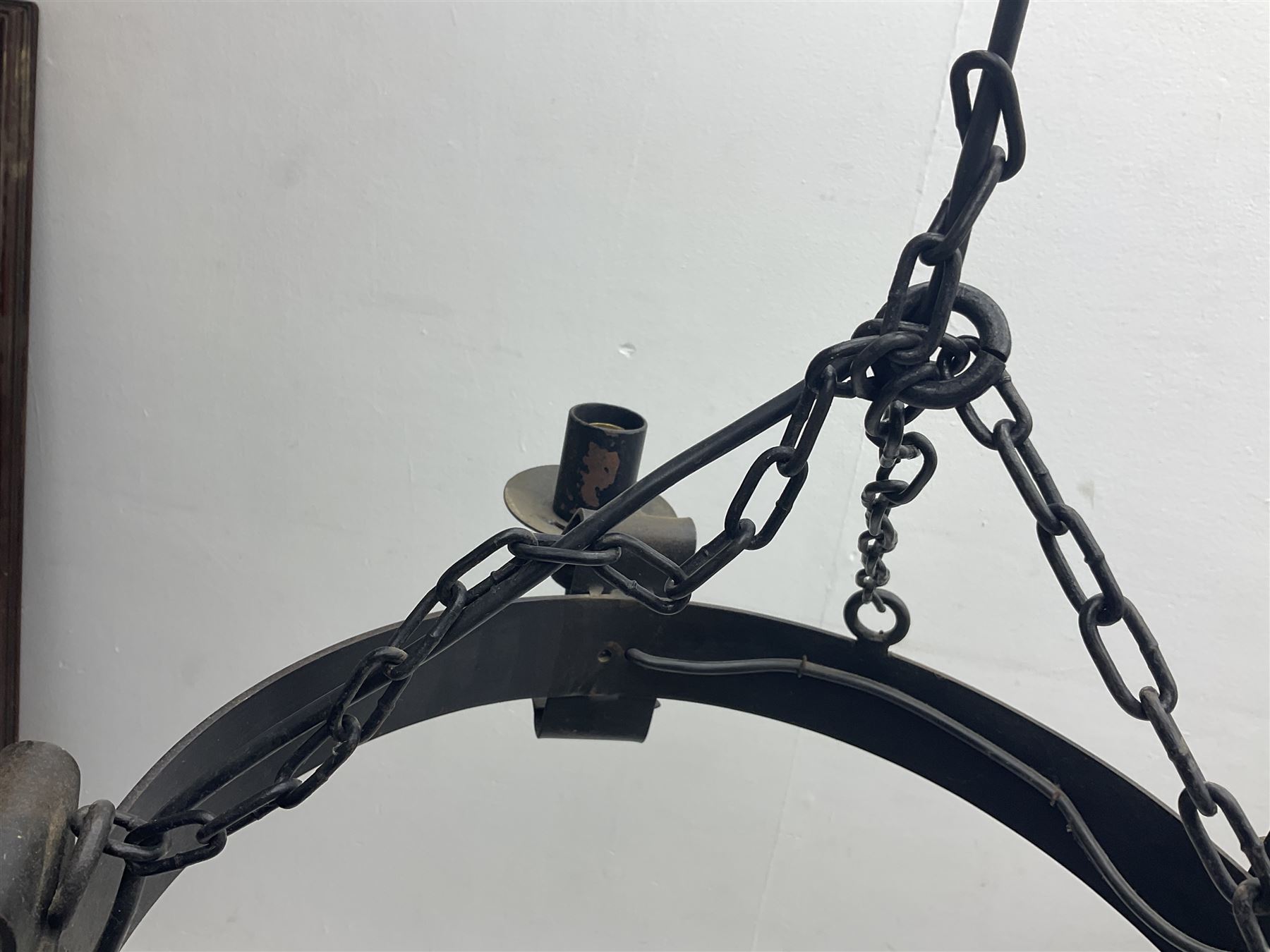 Pair of gothic style wrought iron ceiling lights - Image 7 of 17