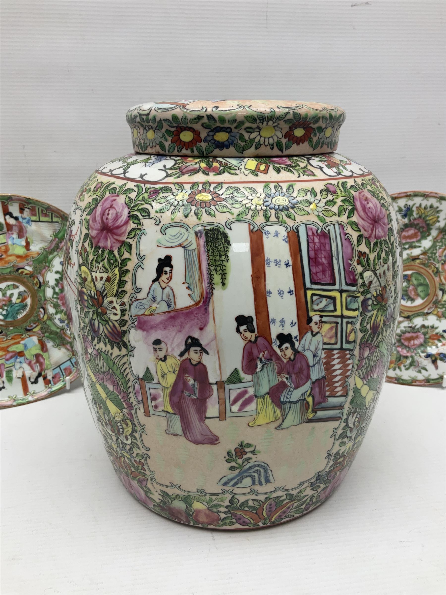 20th century large Chinese Famille Rose jar and cover - Image 17 of 19