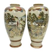 Pair of Japanese Meiji period Satsuma vases