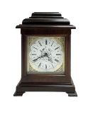 20th century - Georgian design mahogany bracket clock with a battery movement