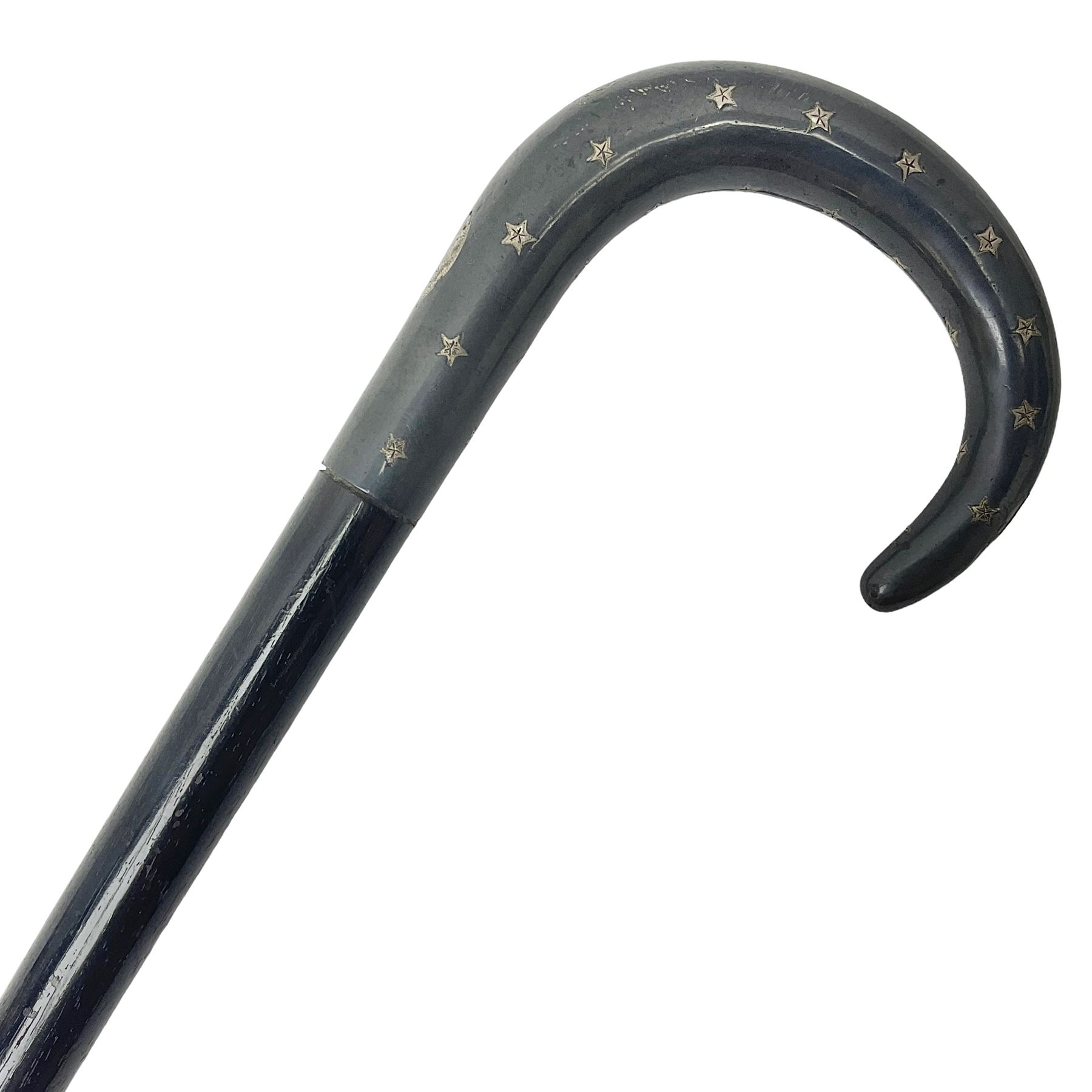 19th century ebonised walking stick