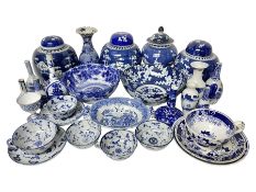 20th century Oriental blue and white ceramics