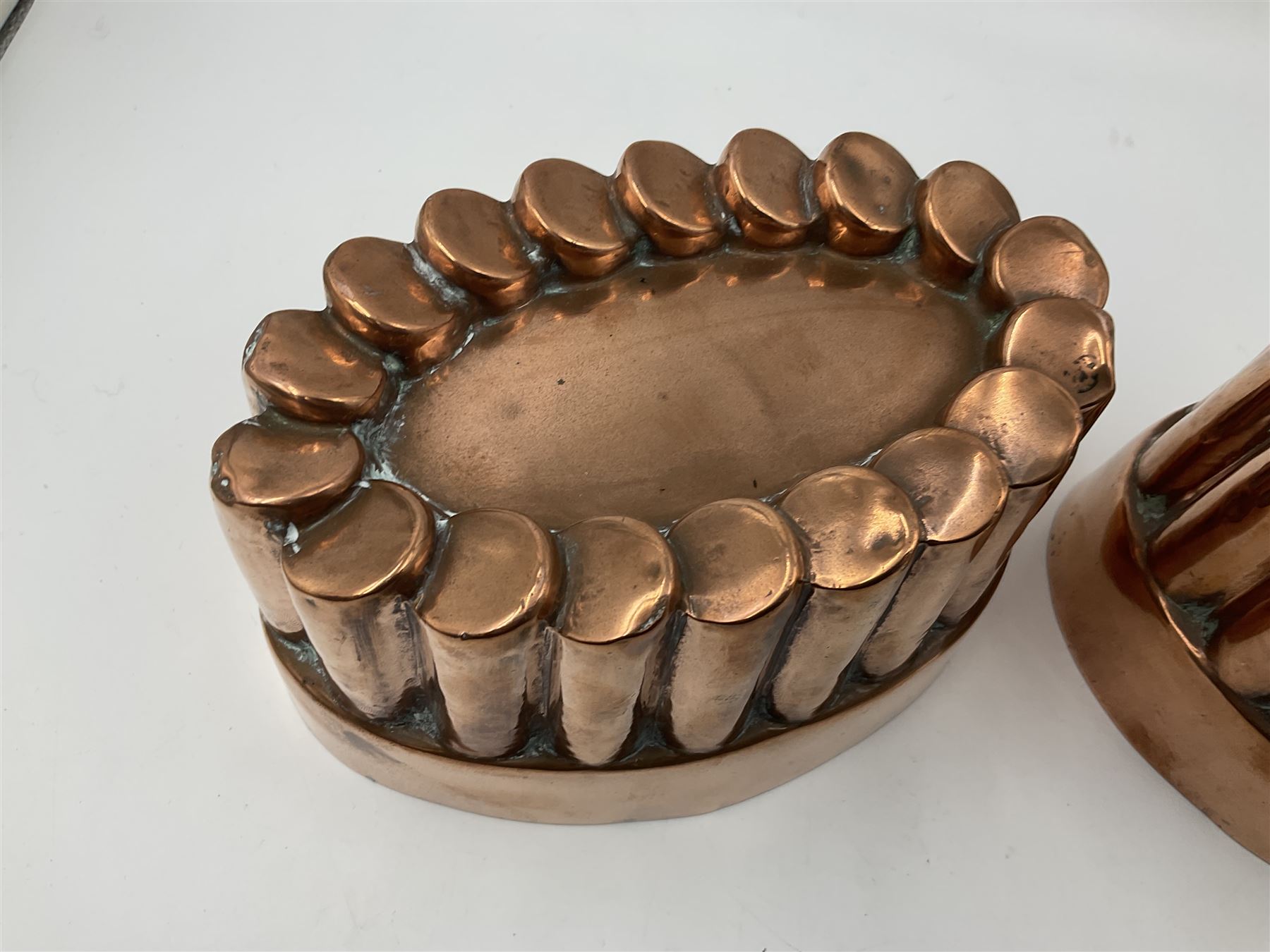 Five Victorian copper jelly mould - Image 8 of 14