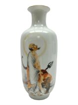 Chinese vase of baluster form decorated with immortal with a tiger