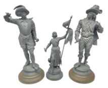 Pair of spelter figures modeled as Cavaliers