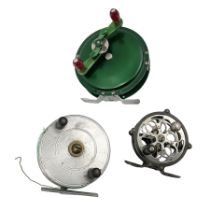 Three fishing reels