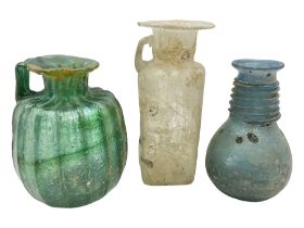 Three pieces of Pompeiian glass
