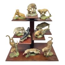 Ten Franklin Mint National wildlife Foundation Big Cats of the World figures to include