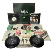Beatles limited edition 24 print collection in box together with beatles records and other memorabil