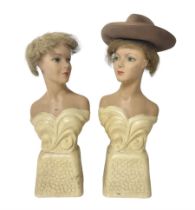 Pair of 20th century female countertop busts