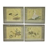 Four Chinese paintings on silk