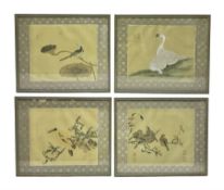 Four Chinese paintings on silk