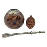 19th century coquilla nut pomanders or flea catcher