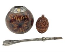 19th century coquilla nut pomanders or flea catcher
