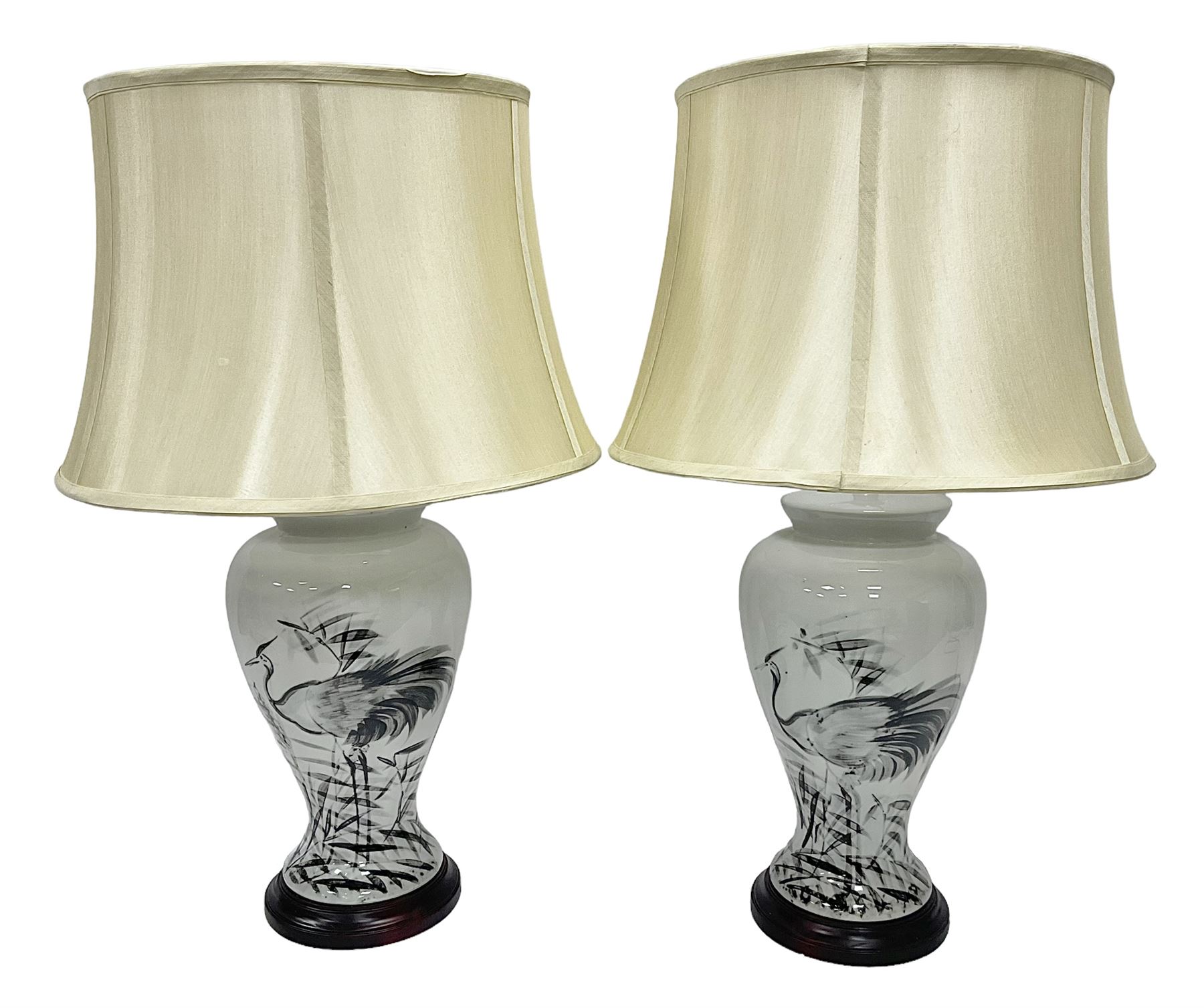 Pair of table lamps of tapering form