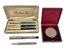 Three parker fountain pens