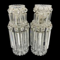 Pair of Victorian clear glass lustres