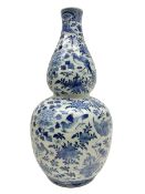 19th century Chinese blue and white double gourd form vase