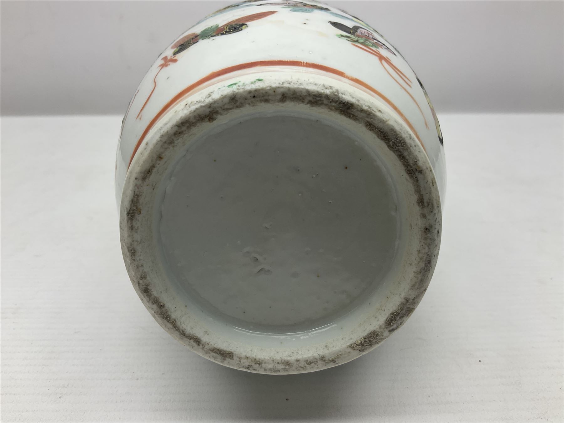 19th century Chinese Canton vase of slender baluster form - Image 9 of 9