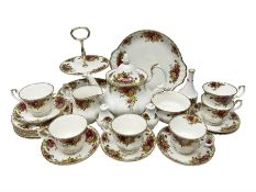Royal Albert Old Country Roses pattern tea service for six
