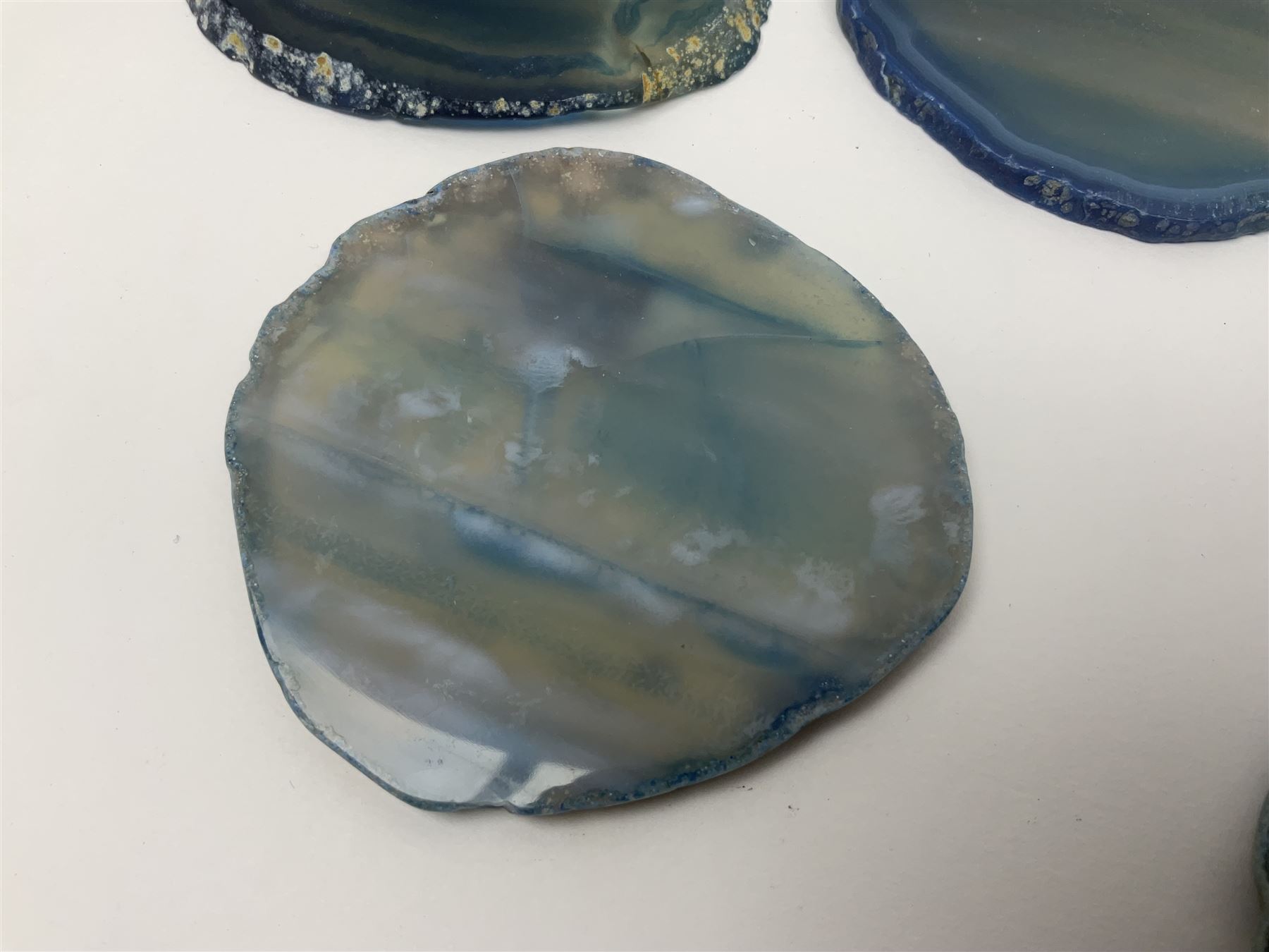 Five blue agate slices - Image 5 of 12