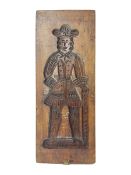 Wooden two sided gingerbread mould modelled as a man and a woman in traditional dress