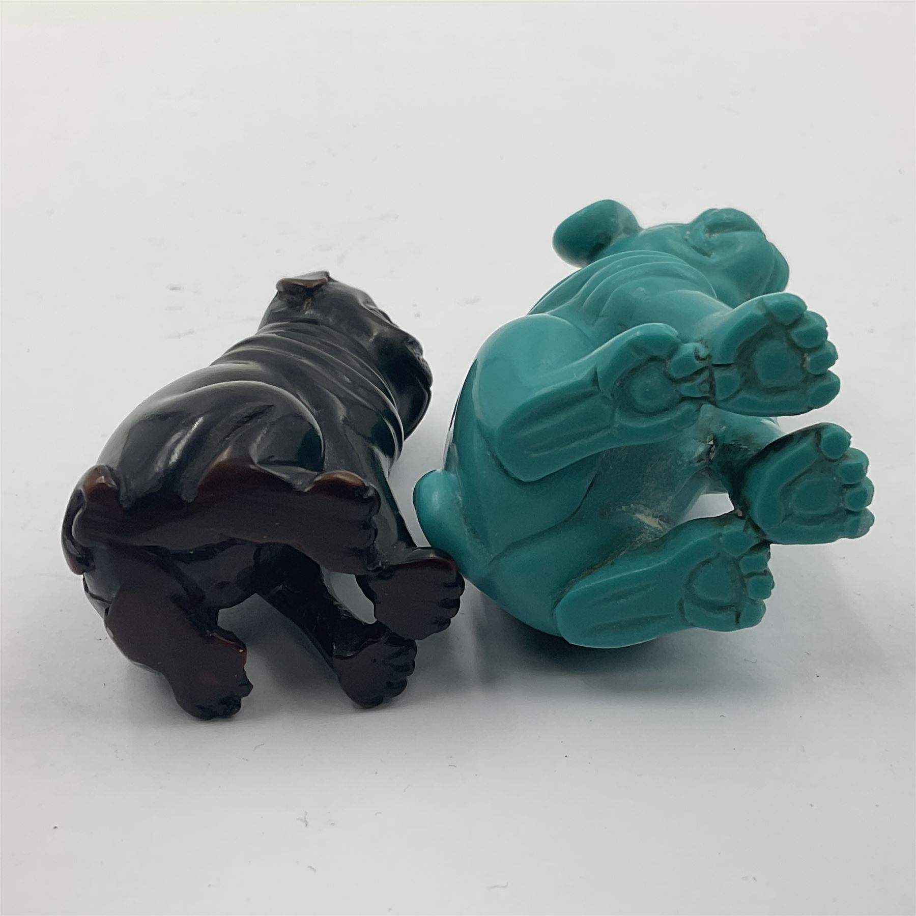 Four carved wood and composite netsuke - Image 10 of 10