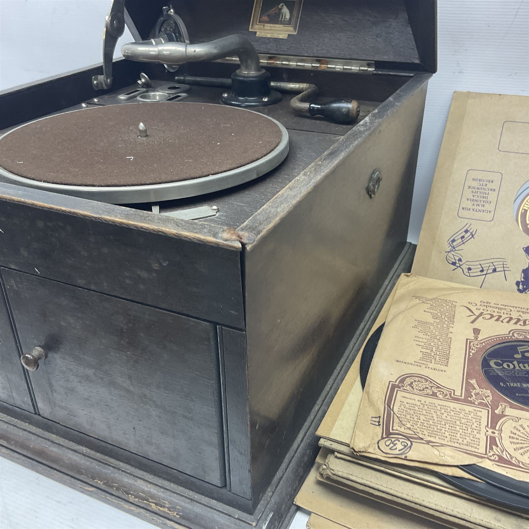 His Master's Voice Model 103 gramophone and records - Image 6 of 10