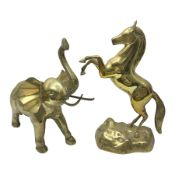 Two brass animals