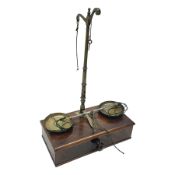 Set of mahogany and brass apothecary scales by George Knight & Sons