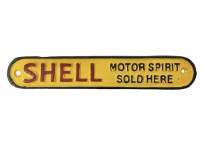 Cast iron reproduction Shell Motor Spirit sign L27cm