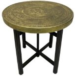 Indian brass topped folding benares table