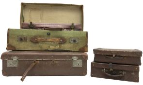 Five vintage suitcases