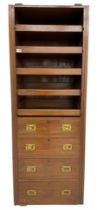 Tall 19th century walnut press cabinet