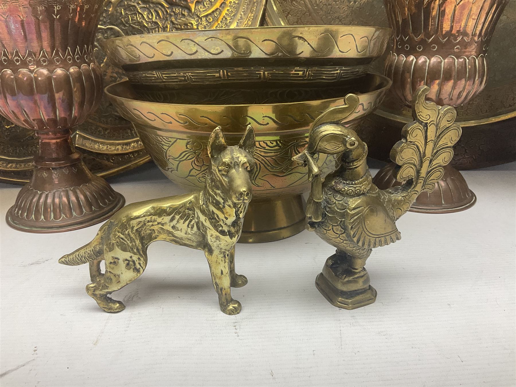 Collection of oriental brass and other metal ware - Image 2 of 7