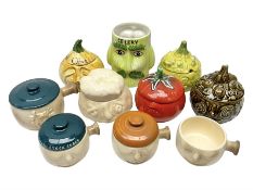 Collection of mostly Sylvac kitchen storage jar face pots