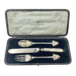Walker and Hall silver plated Art Nouvea Christening set