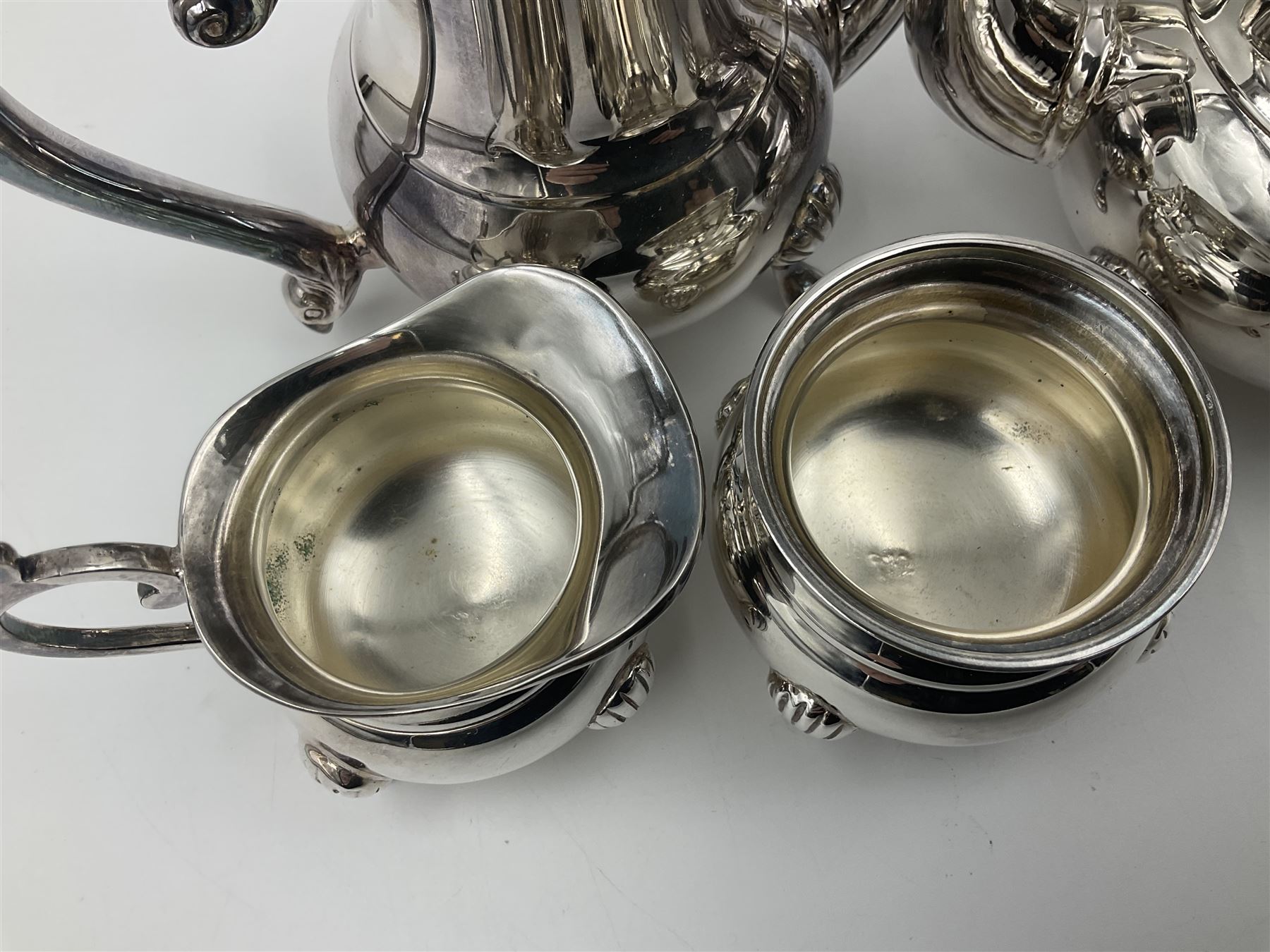 Miniature silver plated four piece tea service - Image 2 of 7