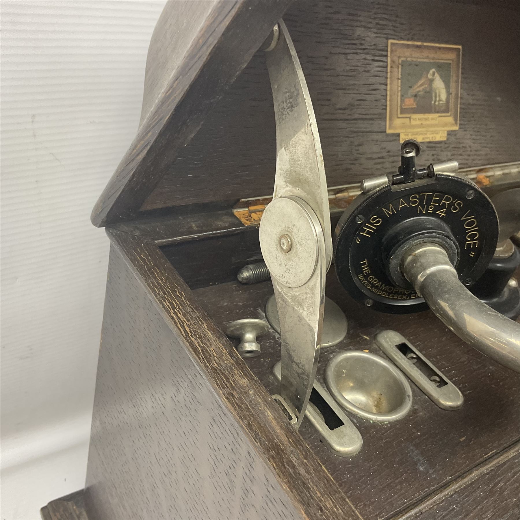 His Master's Voice Model 103 gramophone and records - Image 4 of 10