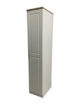 Oak and white finish tall narrow single wardrobe